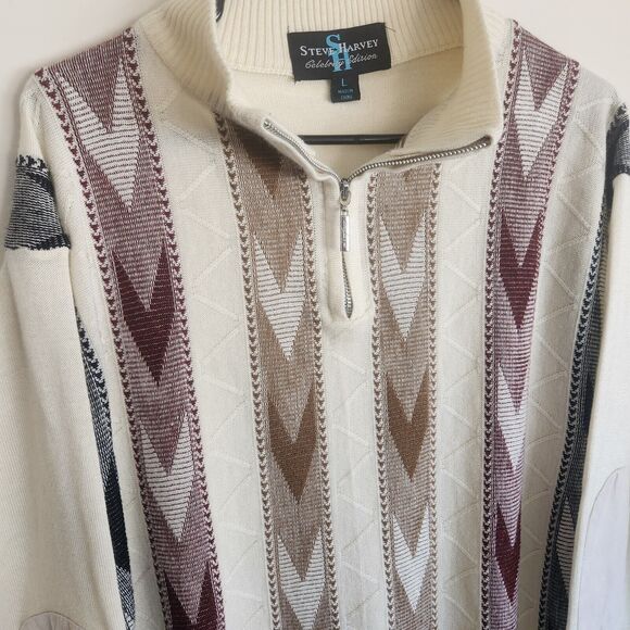 Steve Harvey Celebrity Edition 1/4 Zip Long Sleeve Sweater Men's Large 0741 - Picture 3 of 12